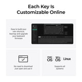 Keychron v1w-d1 8k qmk wired custom mechanical keyboard (zwart, us lay-out (qwerty), super red, 75%, rgb leds, double-shot pbt, hot swap, 8k, knop)