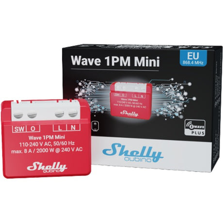 Shelly qubino wave 1pm mini schakel-meetactor z-wave