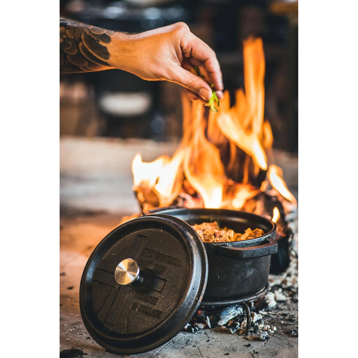 The windmill bbq pan l bak- braadpan (zwart, ø 23 cm | 3.6 liter)