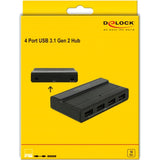 Delock externe usb 3.2 gen 2 4 port hub 10gbps usb-hub (zwart)