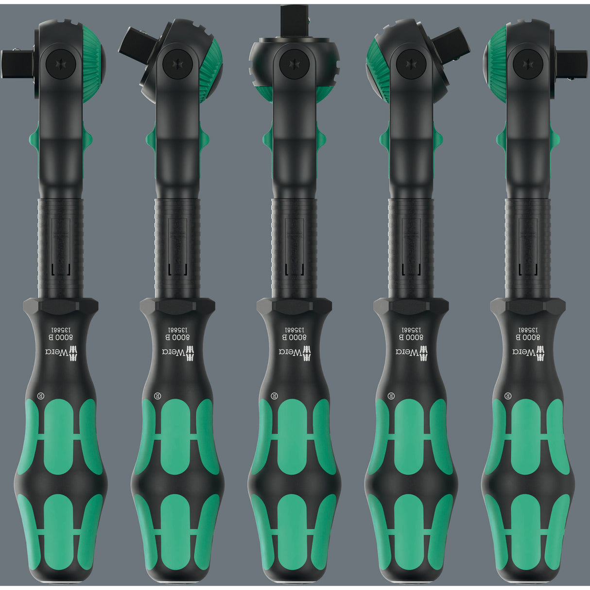 Wera 8000 b black edition zyklop speed ratel met 3 8 aandrijving (zwart groen)