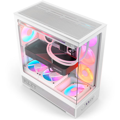 Nzxt s5 rgb midi tower behuizing (wit | 2x usb-a | 1x usb-c | rgb | tempered glass)