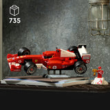 Lego icons ferrari f2004 en michael schumacher model auto bouwpakket voor volwassenen en decoratie 11375