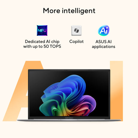 Asus vivobook 18 m1807ga-s8004w 18 laptop (blauw | ryzen ai 7 445 | radeon 840m | 32 gb | 1 tb ssd)