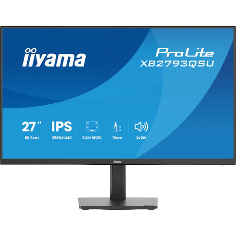 Iiyama prolite xb2793qsu-b1 27 monitor (zwart (mat), 1x displayport, 1x hdmi, 2x usb-a)