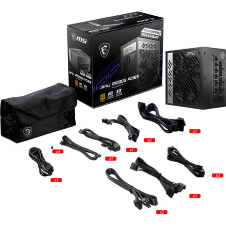 Msi mpg a1000g pcie5 modulaire 1000 watt voeding (zwart, 1x 12v-2x6, 6x pcie)