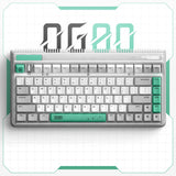 Iqunix og80 wormhole wireless mechanical keyboard (grijs, us lay-out (qwerty), cherry mx red, 80% (tkl), rgb leds, hot-swappable, pbt, 2.4ghz | bluetooth 5.1 | usb-c)