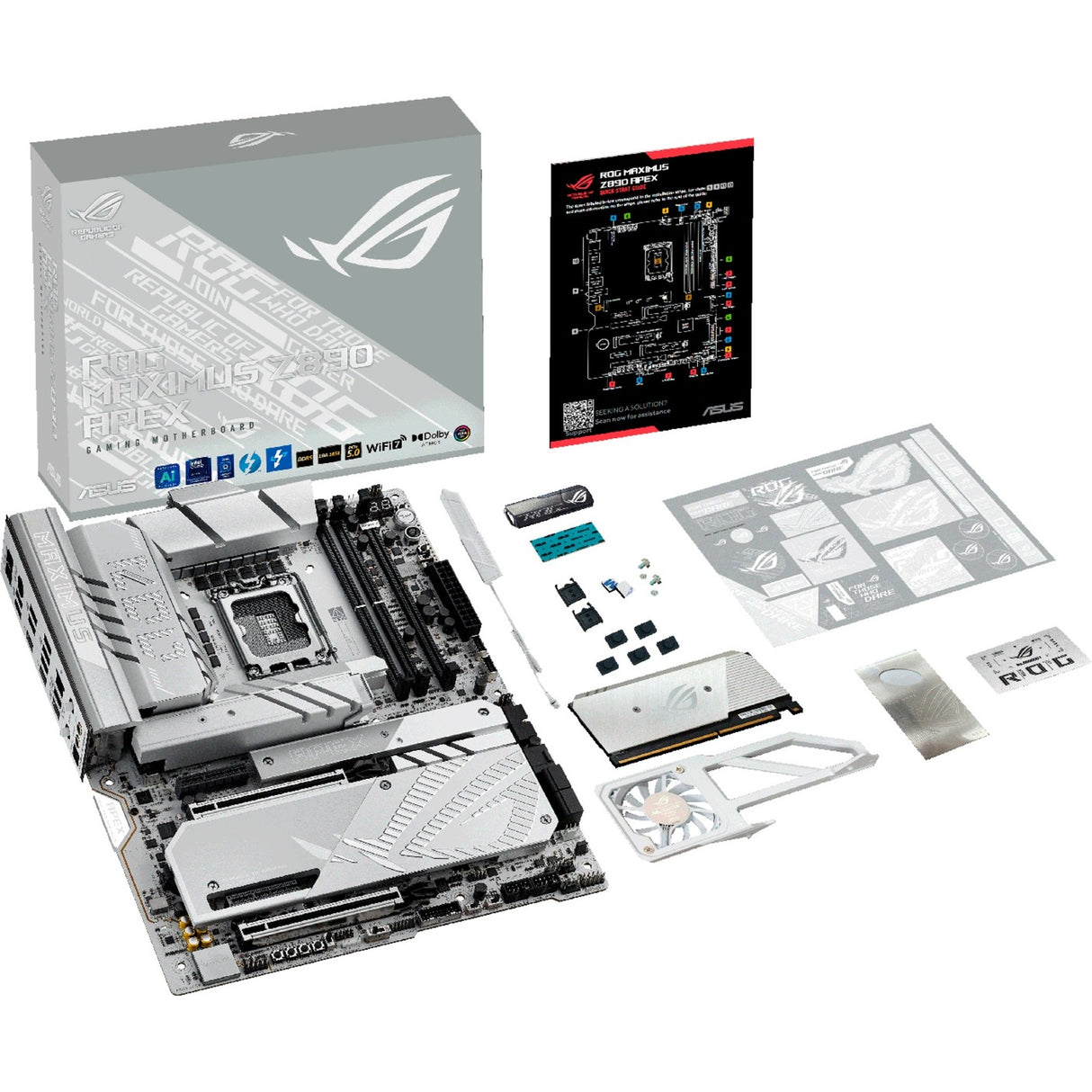 Asus rog maximus z890 apex socket 1851 moederbord (raid, 5gb-lan, wi-fi 7, bt, sound, atx)