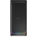 Sharkoon ak4w rgb strip midi tower behuizing (zwart | 2x usb-a | 1x usb-c | rgb | tempered glass)