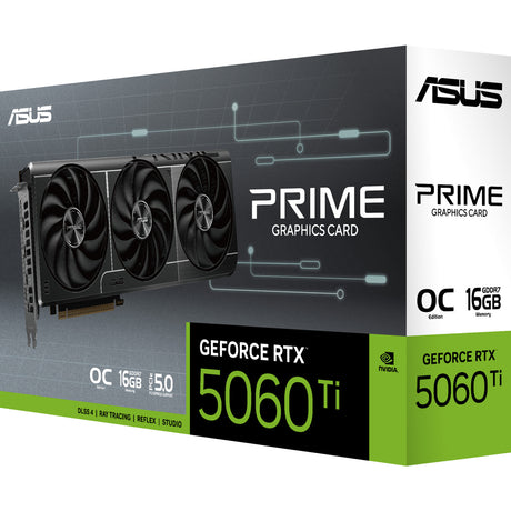 Asus prime geforce rtx 5060 ti oc 16g grafische kaart (3x displayport, 1x hdmi)