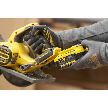 Stanley fatmax v20 18v cirkelzaag 190mm handcirkelzaag (zwart geel, accu en oplader inbegrepen, met koffer)