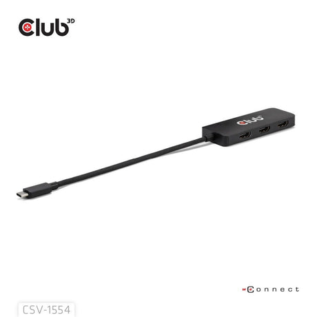 Club 3d usb-c naar 3x hdmi hub (zwart)