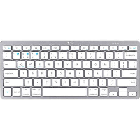 Trust wireless bluetooth keyboard (grijs, us lay-out (qwerty), scissor switches, 85%, bluetooth 4.0)