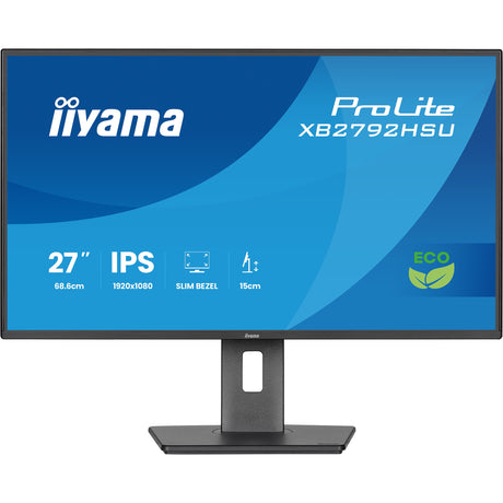Iiyama prolite xb2792hsu-b1 27 monitor (zwart (mat), hdmi, displayport, 2x usb-a, usb-b, 120 hz)