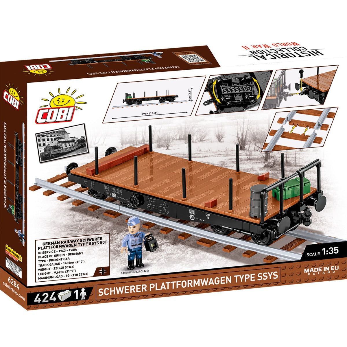 Cobi schwerer plattformwagen type ssys constructiespeelgoed (schaal 1:35)