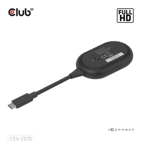 Club 3d wireless usb-c to hdmi transmitter and receiver adapter (zwart)
