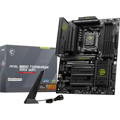 Msi mag b850 tomahawk max wifi socket am5 moederbord (raid, 5gb-lan, wi-fi 7, bt, sound, atx)
