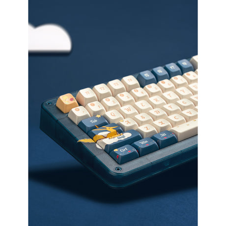 Iqunix zx75 sky encounter wireless mechanical keyboard (blauw, us lay-out (qwerty), iqunix silent rose, 75%, rgb leds, hot-swappable, double-shot pbt, 2.4ghz | bluetooth 5.1 | usb-c)