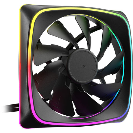Sharkoon shark lights rgb pwm case fan (zwart, 120 x 120 x 25 mm)
