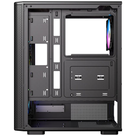 Antec vx310 argb midi tower behuizing (zwart | 3x usb-a | tempered glass)