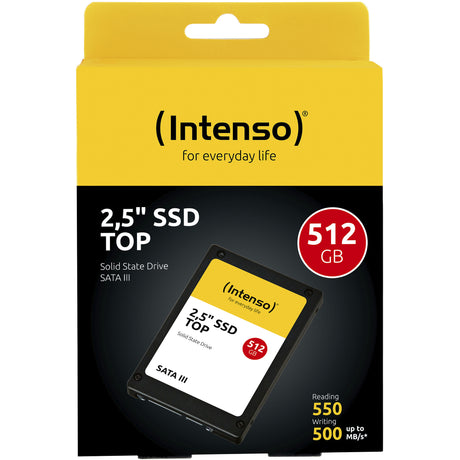 Intenso top performance, 512 gb ssd (zwart, 3812450, sata 600, bulk)