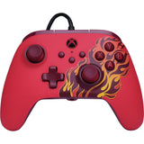 Powera advantage controller met kabel voor de xbox series x|s - rood vuur (rood, xbox series x|s, xbox one, pc)