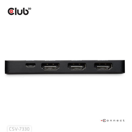 Club 3d displayport naar triple hdmi 8k60hz hub (zwart)