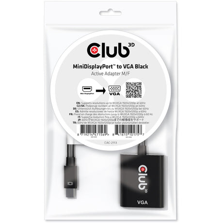 Club 3d mini-displayport naar vga actieve adapter
