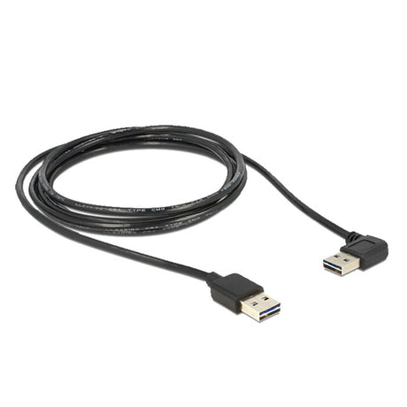 Delock easy-usb 2.0 m > hoek m kabel (zwart, 1 meter)