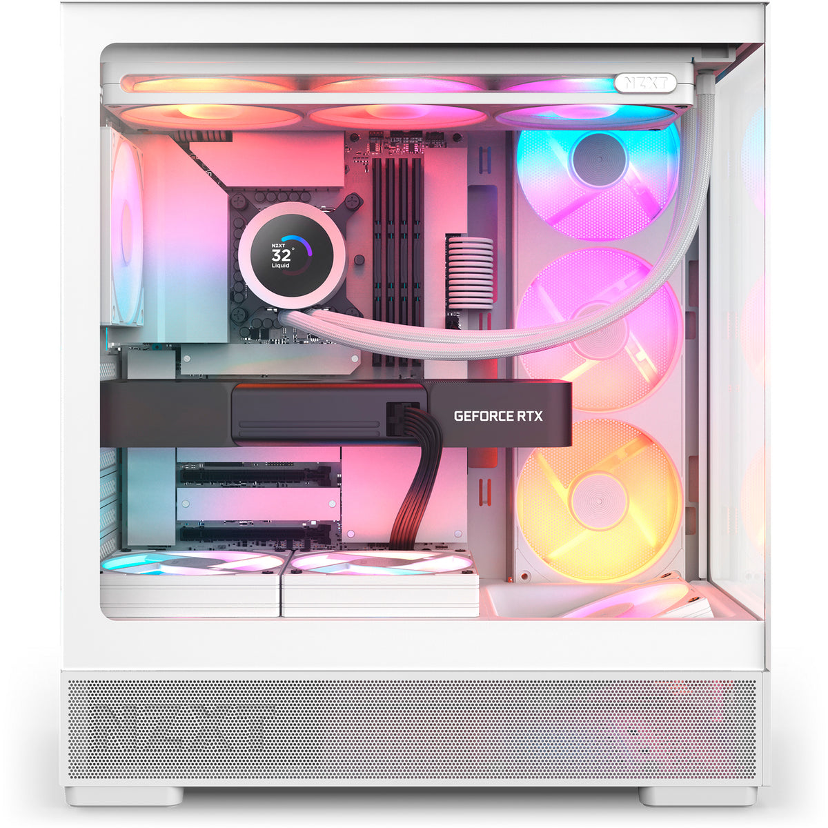 Nzxt s5 rgb midi tower behuizing (wit | 2x usb-a | 1x usb-c | rgb | tempered glass)