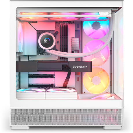 Nzxt s5 rgb midi tower behuizing (wit | 2x usb-a | 1x usb-c | rgb | tempered glass)