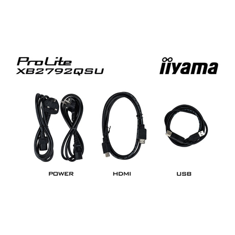 Iiyama prolite xb2792qsu-b1 27 monitor (zwart, 1x displayport, 1x hdmi, 2x usb-a, 120 hz)