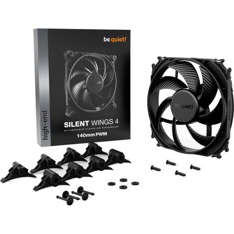 Be quiet! silent wings 4 pwm case fan (zwart, 140 x 140 x 25 mm)