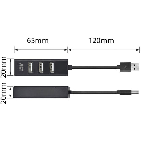 Act connectivity usb hub mini 4 port usb-hub (zwart)