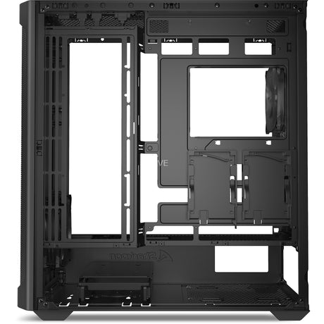 Sharkoon ak4 rgb strip midi tower behuizing (zwart | 2x usb-a | 1x usb-c | rgb)