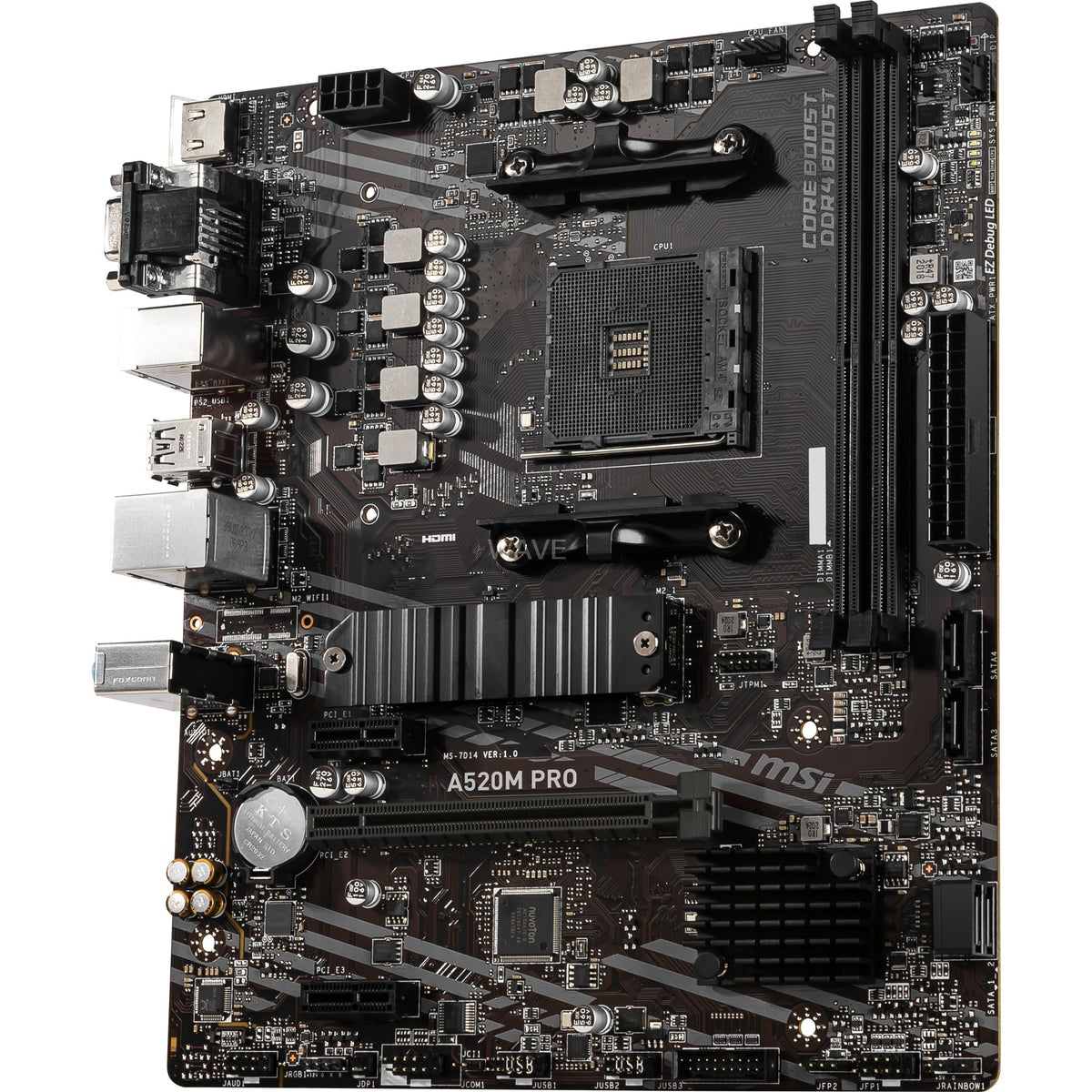 Msi a520m pro socket am4 moederbord (raid, gb-lan, sound, µatx)