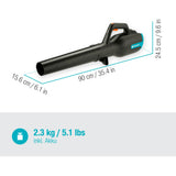 Gardena accu bladblazer powerjet 18v p4a set (grijs turquoise, 14890-20, accu inbegrepen)