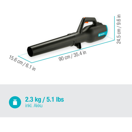 Gardena accu bladblazer powerjet 18v p4a set (grijs turquoise, 14890-20, accu inbegrepen)