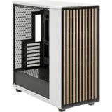 Fractal design north xl rc chalk white tg clear midi tower behuizing (wit houtkleur | 2x usb-a | 1x usb-c | tempered glass)