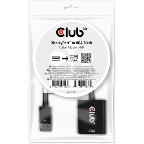 Club 3d displayport 1.1 naar vga actieve adapter (zwart)