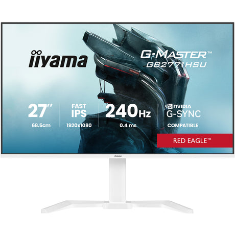 Iiyama g-master red eagle gb2771hsu-w1 27 gaming monitor (wit (mat), 1x displayport, 2x hdmi, 1x usb-c, 1x usb-a, 240 hz)
