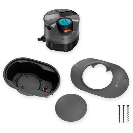 Gardena pipeline-irrigatiesysteem aquaprecise op zonne-energie voor gazon sprinklersysteem (grijs turquoise)