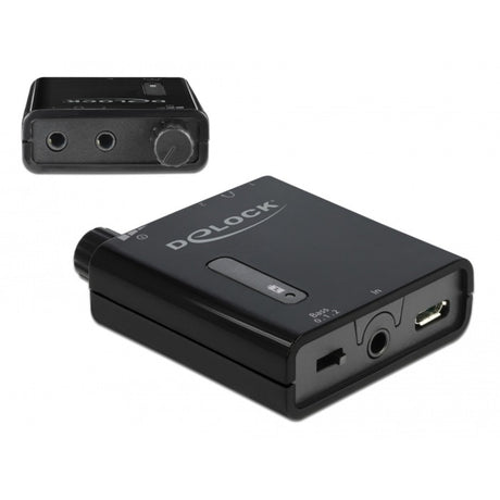 Delock portable stereo hoofdtelefoon versterker (zwart)