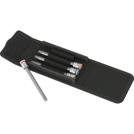 Wera 8767 a torx® hf 1 zyklop bitdoppen set torx dopsleutel (zwart zilver, 4-delig, met vasthoudfunctie, 1 4 -aandrijving)