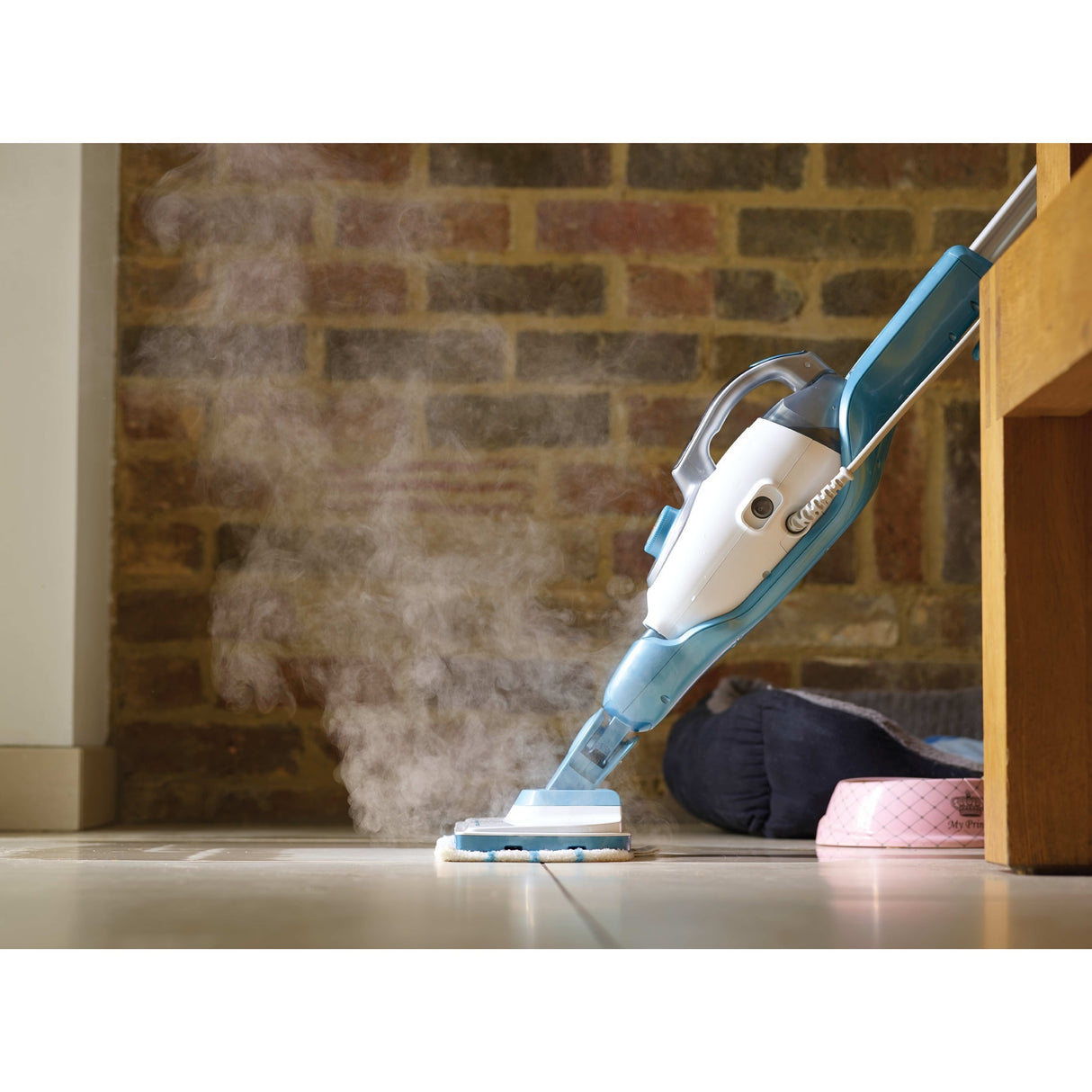 Black+decker fsmh1321 1600w steam-mop met 6 accessoires stoomreiniger (wit blauwgrijs)