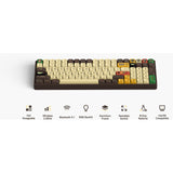 Iqunix f97 happy ape wireless mechanical keyboard (bruin, us lay-out (qwerty), cherry mx red, 96%, rgb leds, hot-swappable, pbt, 2.4ghz | bluetooth 5.1 | usb-c)