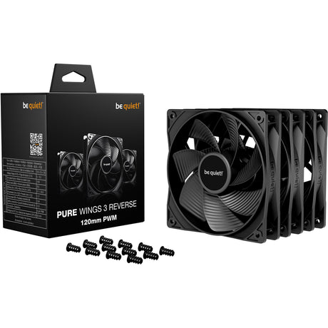 Be quiet! pure wings 3 reverse case fans (zwart, 3 stuks, 120 x 120 x 25 mm, pwm)