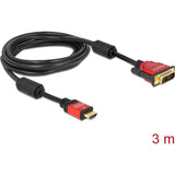 Delock high speed hdmi - hdmi a male > dvi male adapter (zwart, 3 meter)