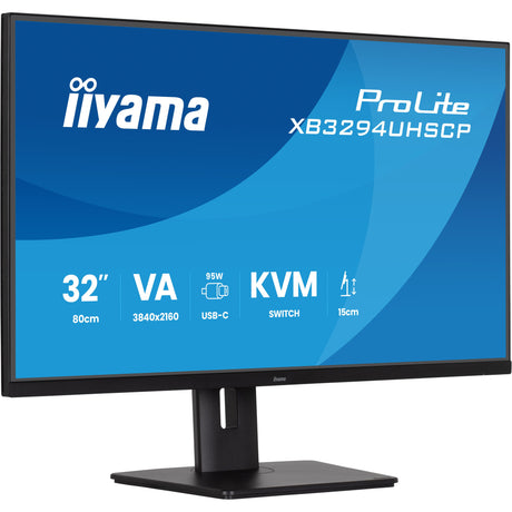 Iiyama prolite xb3294uhscp-b1 31.5 4k uhd monitor (zwart, 2x hdmi, displayport, 2x usb-a, 3x usb-c)