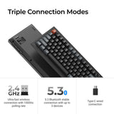 Keychron v3 ultra 8k wireless custom mechanical keyboard (zwart, us lay-out (qwerty), silk pom red, 80% (tkl), rgb, hot swap, 2.4 ghz | bluetooth 5.3 | usb-c)
